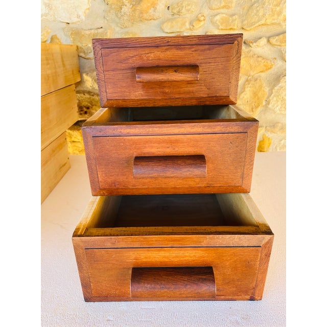 Mid-Century Modern Oak Drawers, 1940s, Set of 2 For Sale - Image 4 of 18