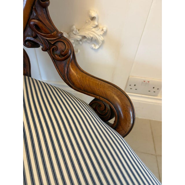 Antique Carved Walnut Victorian Ladies Chair, 1850s For Sale - Image 9 of 12