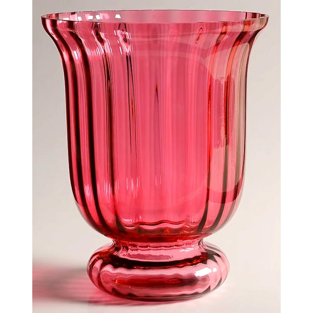 Beautiful Pilgrim Cranberry Glass vase handcrafted in the USA using traditional gold-infused glass techniques that give...