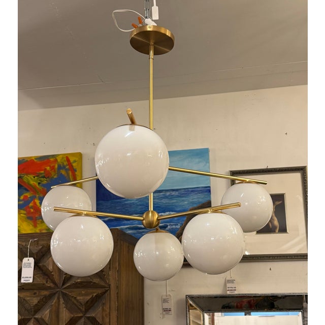 West Elm West Elm Sphere + Stem Chandelier For Sale - Image 4 of 12