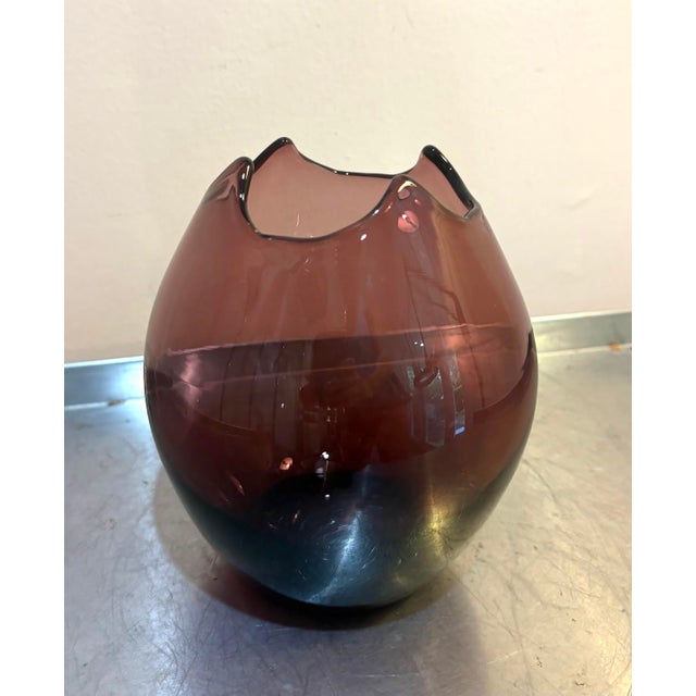 Mid-Century Modern Midcentury Purple Art Glass Vase For Sale - Image 3 of 4
