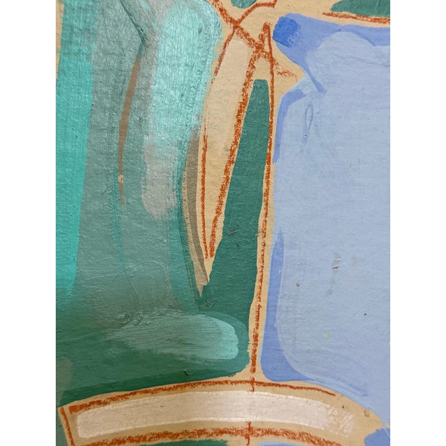 Vintage 1980s Subtle Patterned Abstract Painting, Framed For Sale - Image 9 of 10