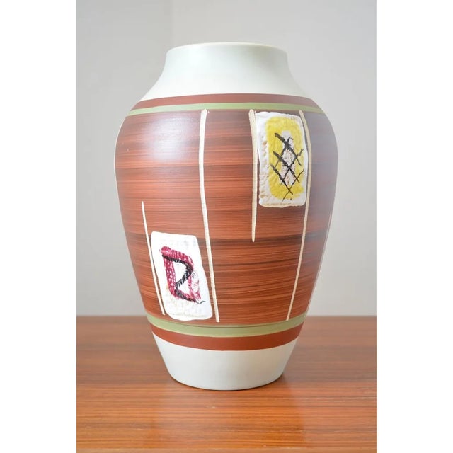 Mid-Century Modern Mid-Century German Ceramic Vase from Bay, 1950s For Sale - Image 3 of 8