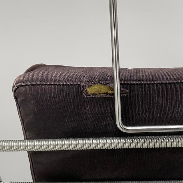 Metal Italian Bauhaus Black Fabric and Steel Genni Chaise Longue by Gabriele Mucchi for Zanotta, 1980s For Sale - Image 7 of 18