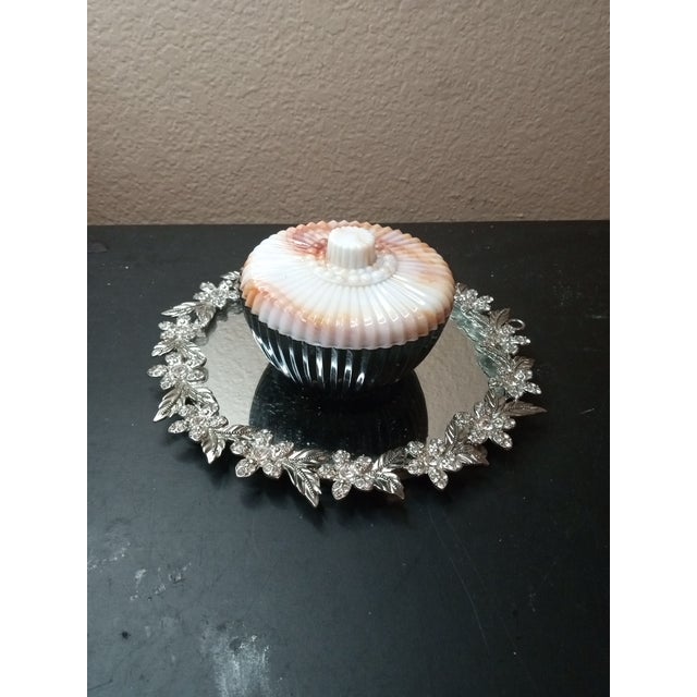 1970s 1970s Exquisite Fenton Akro Agate Vanity Trinket Jar For Sale - Image 5 of 6