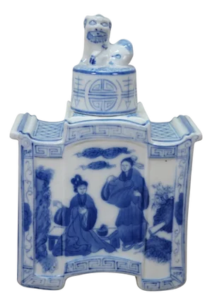 Chinese Chinoiserie Blue & White Porcelain Dragon Ginger Jar Mantel Vase Urn 11"