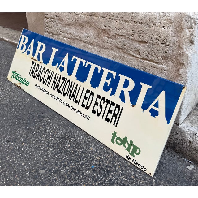 1970s Vintage Bar Latteria Tobacco Sign, 1970s For Sale - Image 5 of 8