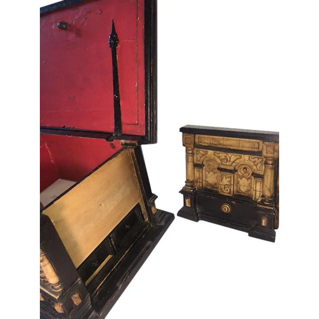 17th Century Alabaster and Ebonised Wood Casket Malines Coffer For Sale - Image 4 of 7