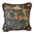 Blue & Tan Woven Square Decorative Tapestry Pillow For Sale