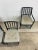 1960s Set of 4 Mid Century Faux Bamboo Dining Chairs With Caned Seat & Tufted Cushions For Sale - Image 5 of 12