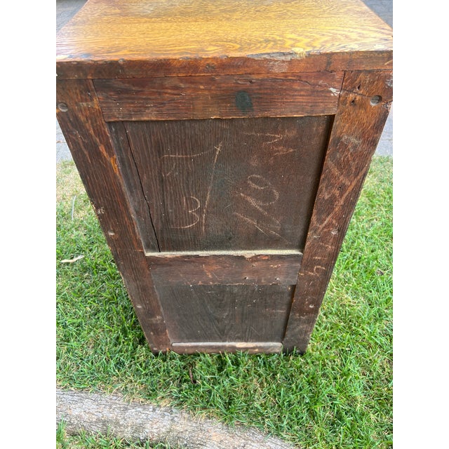Antique Quarter Sawn Oak Cabinet Arts & Crafts Bar Cabinet For Sale - Image 4 of 6