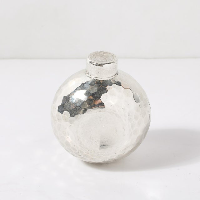 Metal Aesthetic Movement Signed Whiting Sterling Silver Ball-Form Scent Flask For Sale - Image 7 of 12