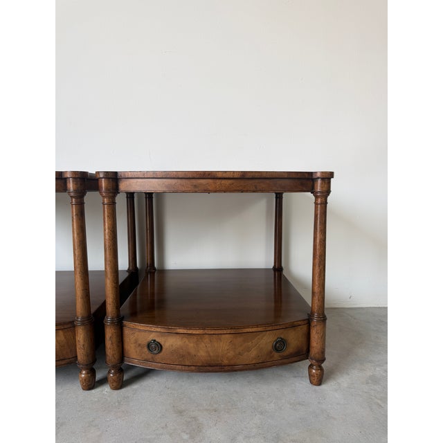 Vintage Baker Furniture Empire-Style Wood End Tables With Drawer – A Pair For Sale - Image 4 of 18