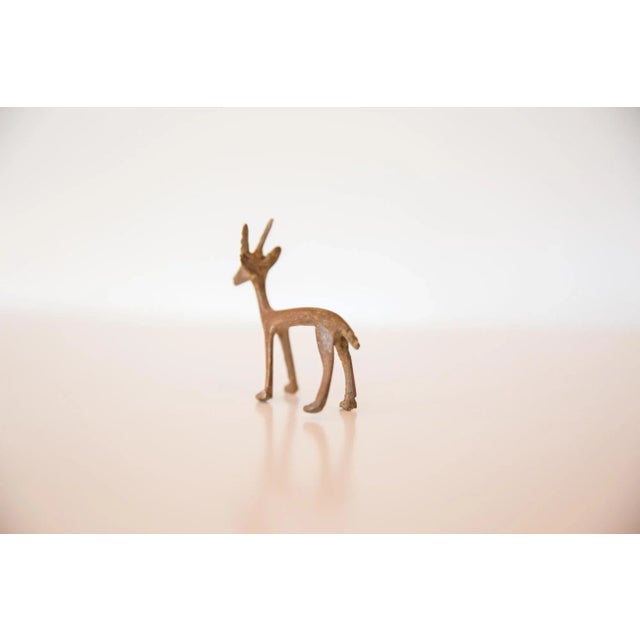 African Vintage African Copper Gazelle With Dusty Patina For Sale - Image 3 of 7
