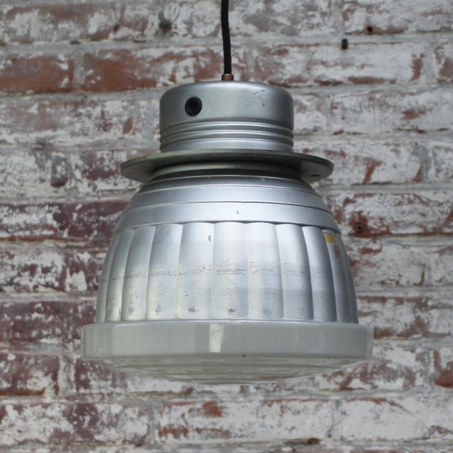 Silver Vintage Industrial Mercury Glass Pendant Lamp by Adolf Meyer for Zeiss Ikon For Sale - Image 8 of 14