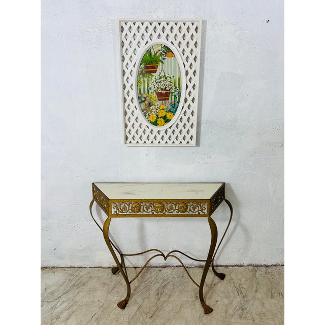 Vintage Marble Top Console For Sale - Image 4 of 9