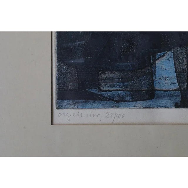 Mid-Century Modern Bertil Lundberg, Komposition, Etching, 1962, Framed For Sale - Image 3 of 5