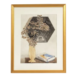 1990 Watercolor Still Life Painting Signed by James Spencer Russell