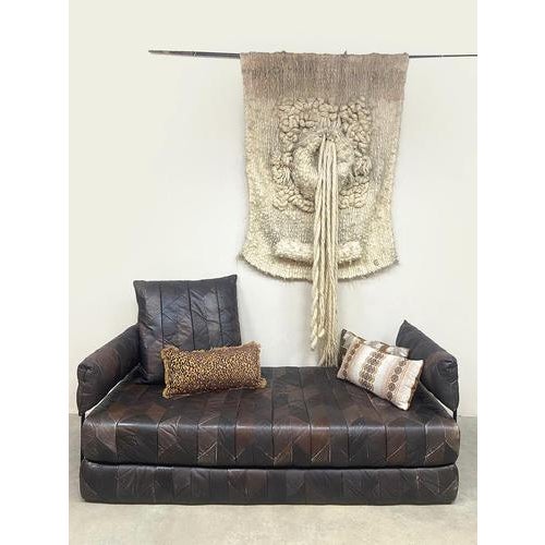 1970s Vintage Patchwork Leather Daybed, 1970s For Sale - Image 5 of 9