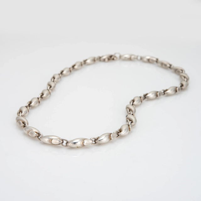 Elsa Peretti & Tiffany & Co. Mid 20th Century Tiffany & Co Seahorse Link Necklace Peretti Sterling Silver Estate 16" Choker For Sale - Image 4 of 4