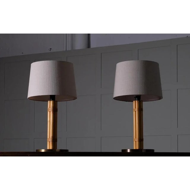 Brass & Bamboo Table Lamps from Hans-Agne Jakobsson, 1970s, Set of 2 For Sale - Image 4 of 12