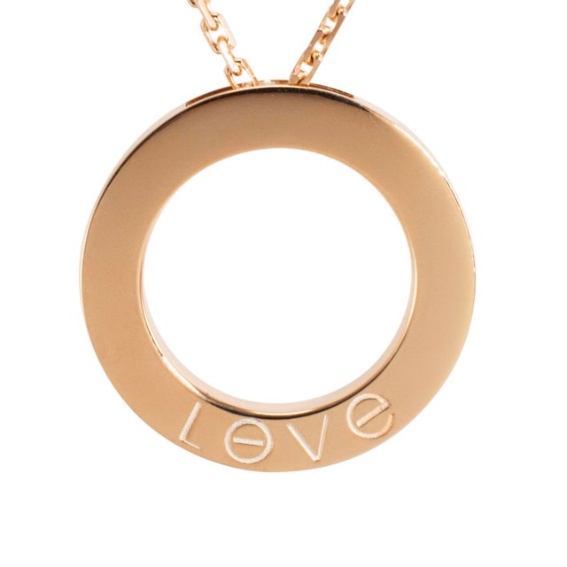 Early 21st Century Cartier 18k Rose Gold Love Pendant 3 Diamonds Necklace For Sale - Image 5 of 8