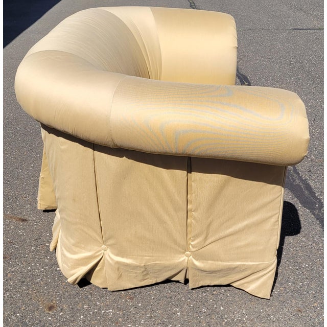 Beautiful Custom Made Sofa in a Safron Color Light Gold Fabric For Sale In Philadelphia - Image 6 of 12