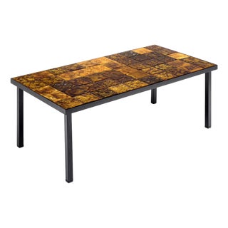 French Ceramic Tiled Coffee Table From Vallauris For Sale