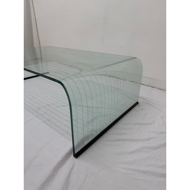 Angelo Cortesi Etched Waterfall Coffee or Cocktail Table for Fiam, Italy 1980s For Sale - Image 14 of 18