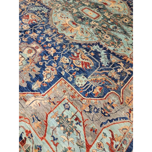 Handmade Traditional Design Wool Rug. 10'01" X 13'05" For Sale - Image 4 of 5