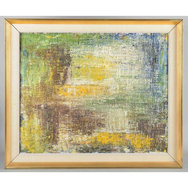 Scandinavian artist. Abstract composition. Oil on canvas. 1950s/60s An expressive, coloristic painting with vigorous...