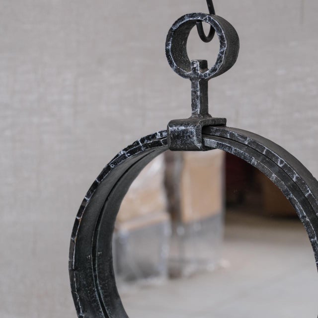 Mid-Century Brutalist French Wall Mirror, 1950s For Sale - Image 4 of 7