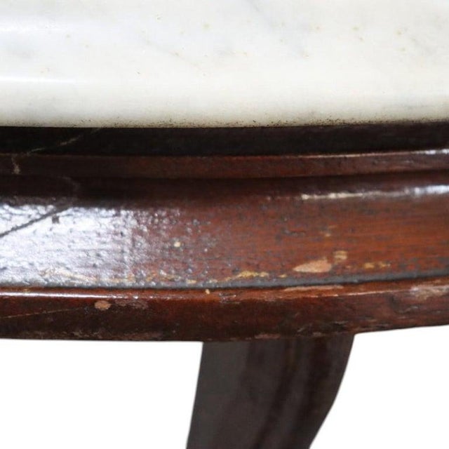 Antique Eastlake Carved Walnut Oval Marble Top Table Unsigned C1890 For Sale - Image 6 of 10