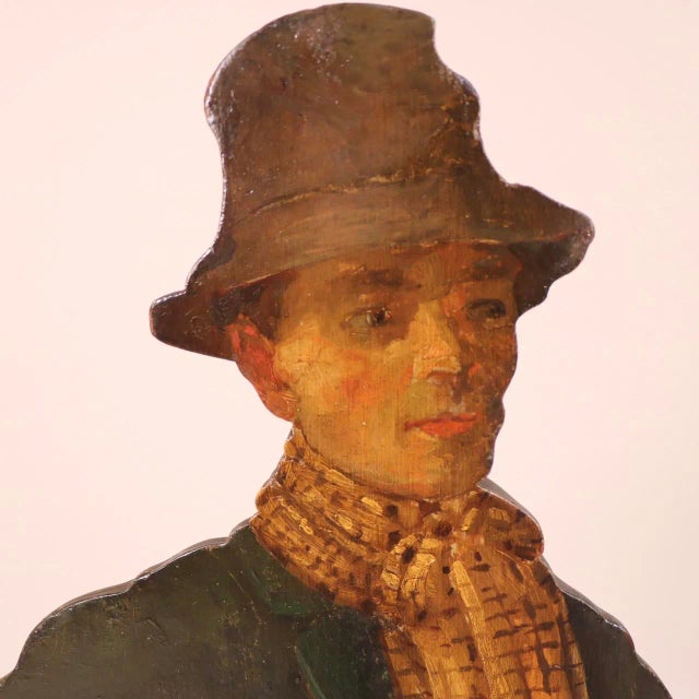 Figurative Early 19th Century Georgian Pinewood Oil-Painted Dummy Boards - a Pair For Sale - Image 3 of 13