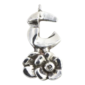 Modernist Rachel Gera Sterling Flower Pendant