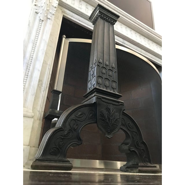 Arts & Crafts Bronze Andirons, Arts & Crafts For Sale - Image 3 of 6