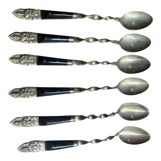 1970s Thai Collection of Spoons- Set of 6 For Sale