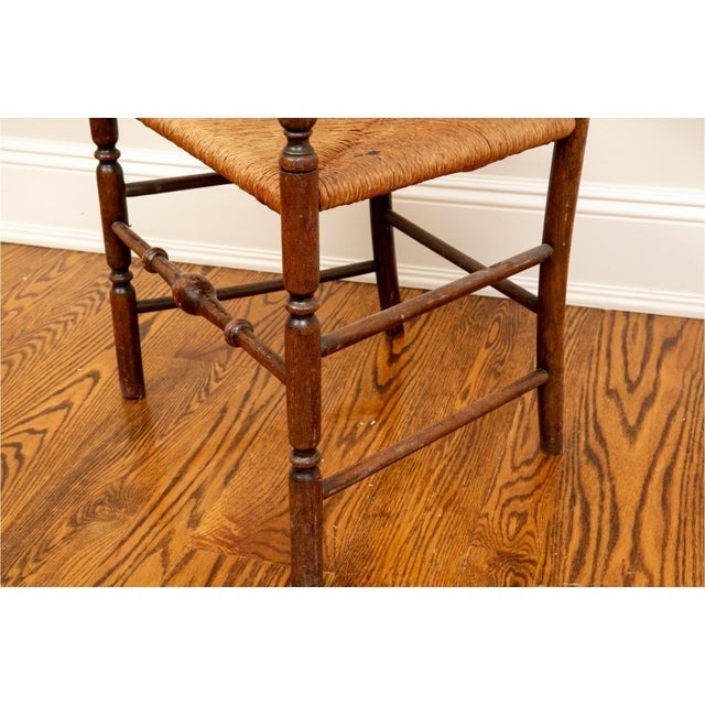 Antique Ladderback Armchair With Ram's Head Arms. For Sale - Image 13 of 18