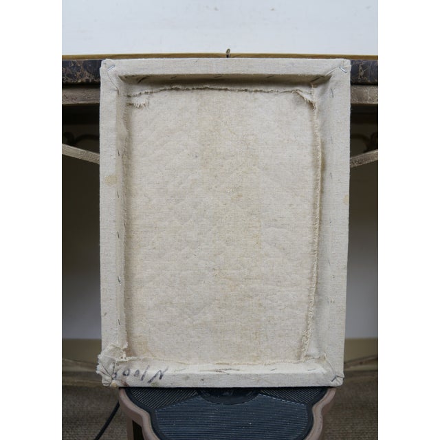 Vintage Oil Painting Self Portrait After Rembrandt Canvas Signed 16" For Sale - Image 9 of 10