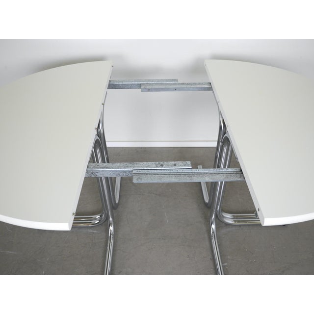 Round Extendable Table and Cantilever Chairs from Läsko, Germany, 1970s, Set of 7 For Sale - Image 14 of 18