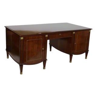1940s DE COENE FRÈRES Neoclassical Mahogany Desk, Belgium For Sale