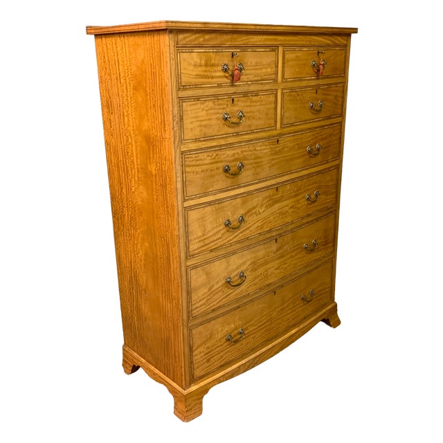 Inlaid Satinwood Tallboy, 1905 For Sale