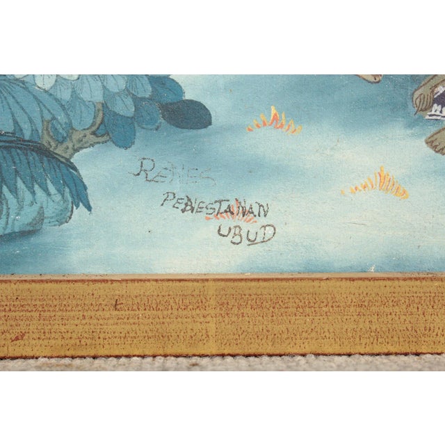 Balinese Artist, Blue Palm Trees, 1980s, Acrylic on Canvas, Framed For Sale - Image 11 of 14