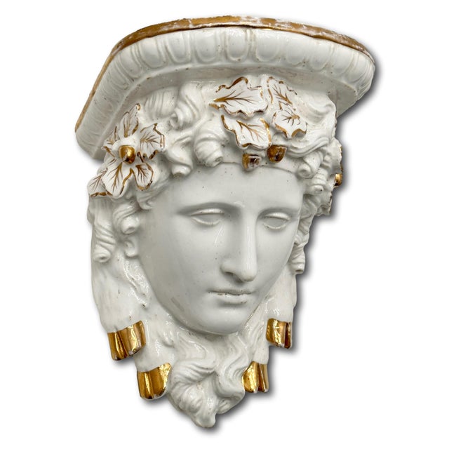 White Beautiful Antique Victorian Neoclassical Era Paris Hard Paste Porcelain Wall Hanging Shelf - Circa Mid 19th Century For Sale - Image 8 of 18
