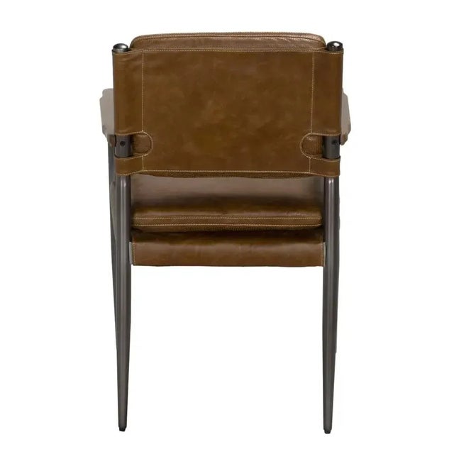 Noir Wooster Dining Chair with Arms, Brown For Sale - Image 4 of 4