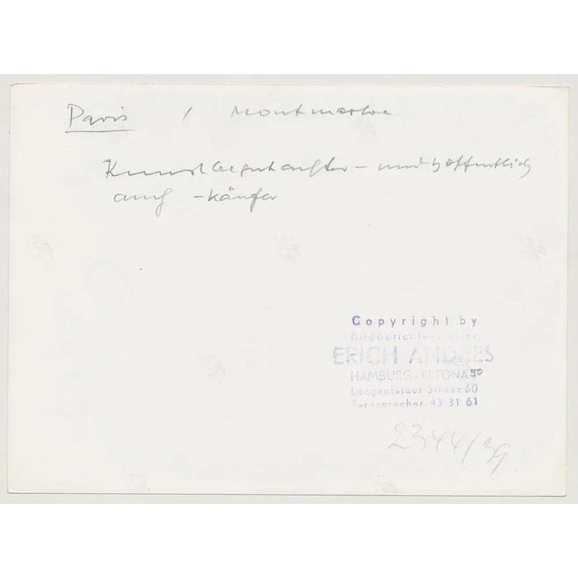 Erich Andres, Observing Art, Montmartre, Paris, France, 1950s, Black & White Photograph For Sale - Image 4 of 5