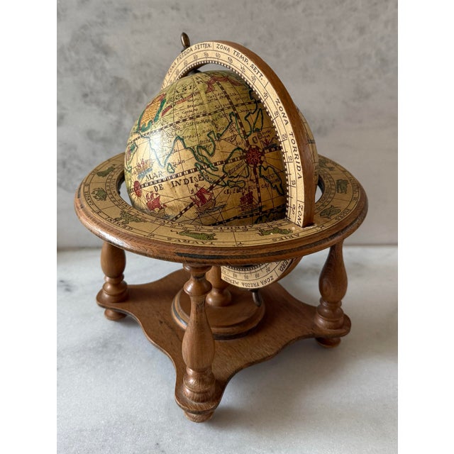 Mid-Century Modern Vintage Italian Wood Zodiac Globe For Sale - Image 3 of 11
