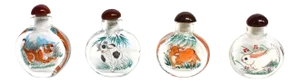 Reverse Painted Zodiac Animals Snuff Bottles - Set of 4