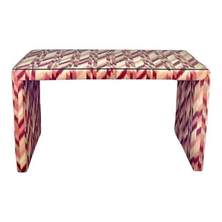 1980s Vintage Jessup for Westbrook Upholstered Parsons Console Table For Sale