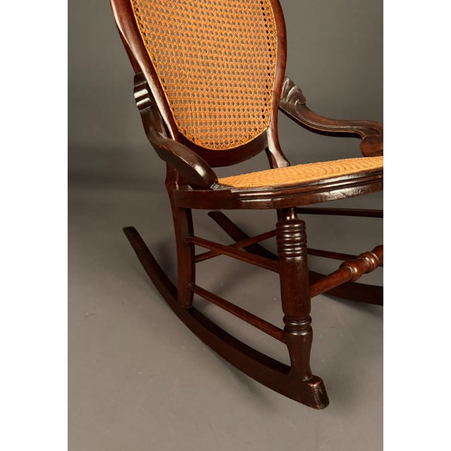 Late 19th Century American Victorian Walnut Cane Side Chair (Circa 1880) For Sale - Image 5 of 13